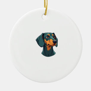 Klassiek portret van een Dachshund Retro hondenill Keramisch Ornament