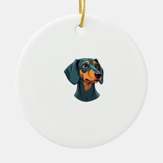 Klassiek portret van een Dachshund Retro hondenill Keramisch Ornament (Voorkant)