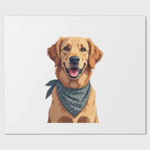 Klassiek portret van een Golden Retriever met kleu Cadeaupapier