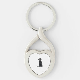 Klassiek portret van een zwarte Labrador Retriever Sleutelhanger