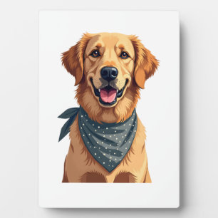 Klassiek portret van Golden Retriever met kleurrij Fotoplaat