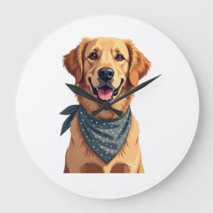 Klassiek portret van Golden Retriever met kleurrij Grote Klok