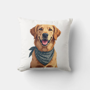 Klassiek portret van Golden Retriever met kleurrij Kussen
