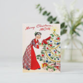 Klassiek prettig kerstfeest mama feestdagenkaart (Staand voorkant)