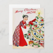 Klassiek prettig kerstfeest mama feestdagenkaart (Voorkant / Achterkant)