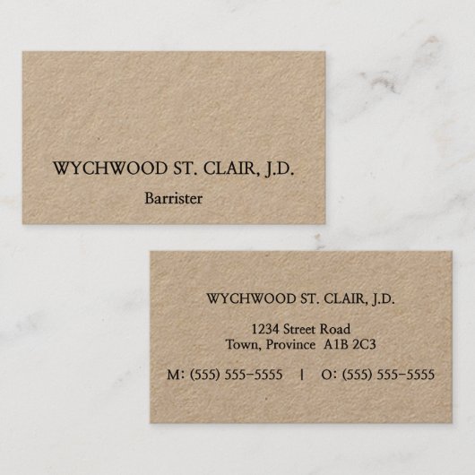 Klassiek professioneel Visitekaartje (Voorkant / Achterkant)