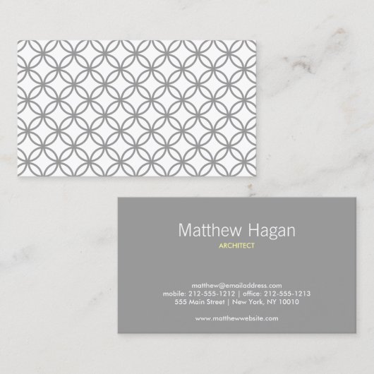 KLASSIEK REGENTSCHAP GRIJS/WIT VISITEKAARTJE (Voorkant / Achterkant)