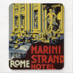 Klassiek reizen, Marini Strand Hotel, Rome, Italië Muismat