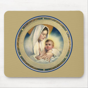 Klassiek Religieus Kerstfeest, Madonna en Kind Muismat