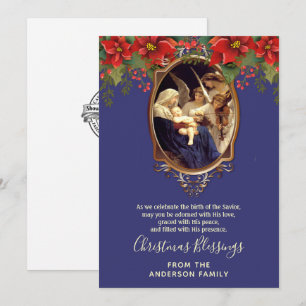 Klassiek Religieus Kerstmis Maagd Maria Jezus Feestdagenkaart