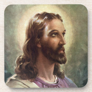 Klassiek religieus, portret van Jezus Christus met Onderzetter