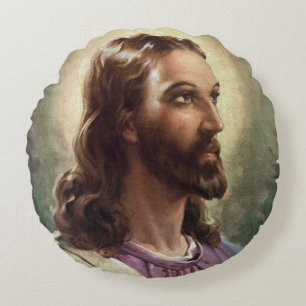Klassiek religieus, portret van Jezus Christus met Rond Kussen