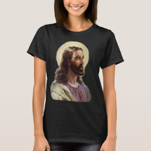 Klassiek religieus, portret van Jezus Christus met T-shirt