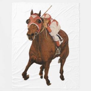 Klassiek renpaard wint fleece deken