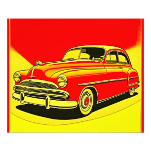 Klassiek retro auto poster