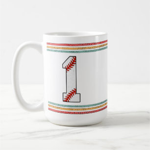 Klassiek Retro Honkbal Nummer 1 Design Koffiemok
