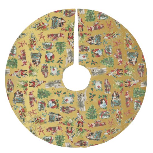 Klassiek Retro Kerstvakantiepatroon Goud Kerstboom Rok (Voorkant)