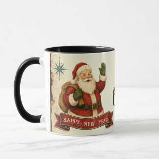 Klassiek Retro Prettig Kerstfeest & Gelukkig Nieuw Mok