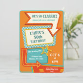 Klassiek Retro  teken 50 Verjaardag Kaart (Staand voorkant)