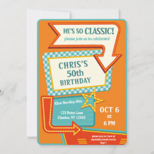 Klassiek Retro teken 50 Verjaardag Kaart