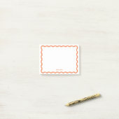 Klassiek Retro Wavy Abrikozen gepersonaliseerd bri Post-it® Notes (Op bureau)