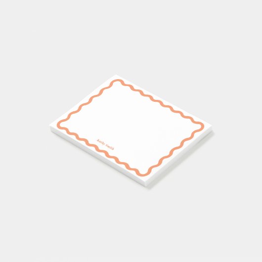 Klassiek Retro Wavy Abrikozen gepersonaliseerd bri Post-it® Notes (Schuin)