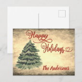 Klassiek rode kalligrafie Prettig feestdagen   (Voorkant / Achterkant)