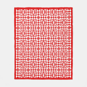 Klassiek rode kerst geometrisch quilt kunst ontwer fleece deken