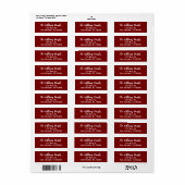 Klassiek Rode Kerst Script Retouradres Etiket (Full Sheet)