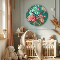 Klassiek romantisch turquoise en roze bloemmotief