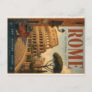 Klassiek Rome de Eeuwige Stad Illustratie met Co Feestdagenkaart