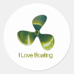 Klassiek-ronde-Sticker-Glossy afbeelding van Boat  Ronde Sticker