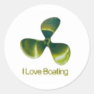 Klassiek-ronde-Sticker-Glossy afbeelding van Boat Ronde Sticker