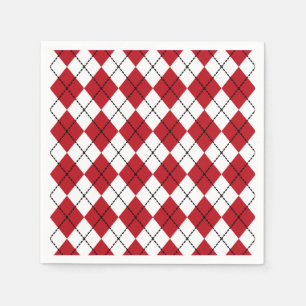 Klassiek Rood Argyle BBQ Picknick Zomer Servet