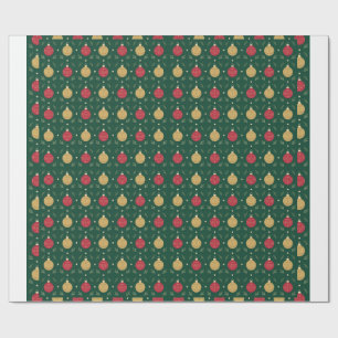Klassiek Rood en Goud Ornament Kerstverpakking Cadeaupapier
