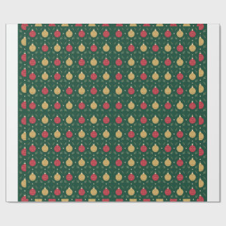 Klassiek Rood en Goud Ornament Kerstverpakking Cadeaupapier