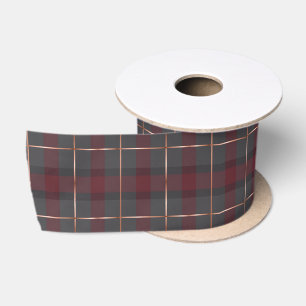 Klassiek rood en grijs geruit tartan lint