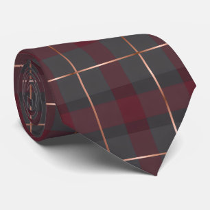 Klassiek rood en grijs geruit tartan stropdas
