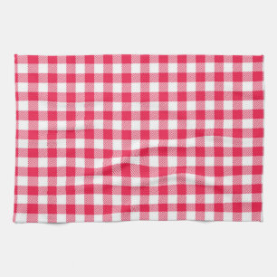 Klassiek rood en wit geruit patroon rustiek theedoek