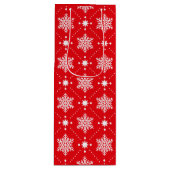 Klassiek rood en wit Snowflakes kerstpatroon Wijn Cadeautas (Voorkant)