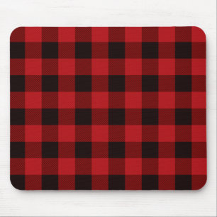 Klassiek rood en zwart geruit patroon muismat