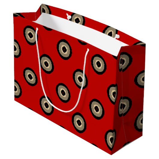 Klassiek rood en zwart groot cadeauzakje (Achterkant Gekanteld)