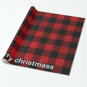 Klassiek rood en zwart plaid patroon cadeaupapier