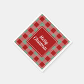 Klassiek Rood Geruit Prettig Kerstfeest Servet (Hoek)