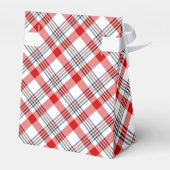 Klassiek rood groen blauw, geplakt patroon bedankdoosjes (Achterkant)