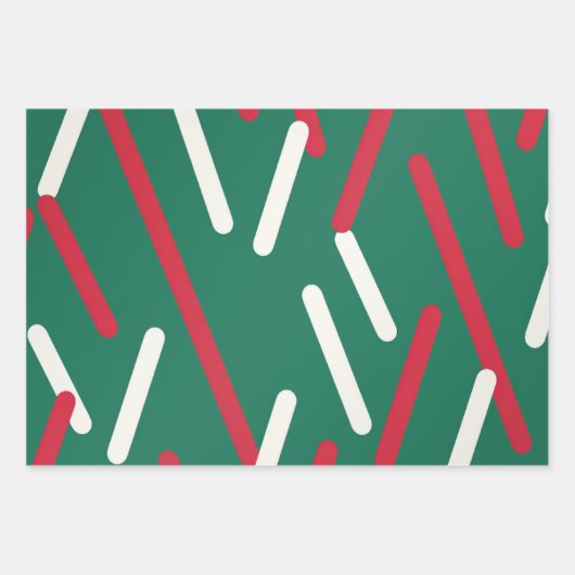 Klassiek rood groen en wit vakantie charme inpakpapier vel (Voorkant 2)