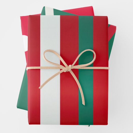 Klassiek rood groen en wit vakantie charme inpakpapier vel (In situ)