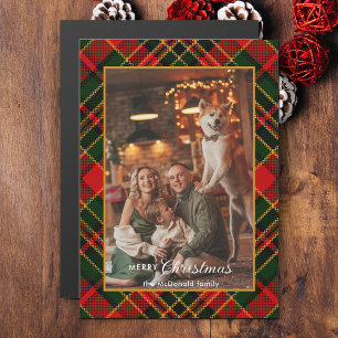 Klassiek rood, groen, goud kerst geruit 1-foto
