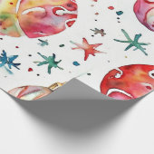 Klassiek rood kerstbal ontwerp cadeaupapier (Hoek)