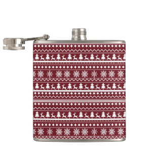 Klassiek Rood Kerstmis Trui Patroon Heupfles